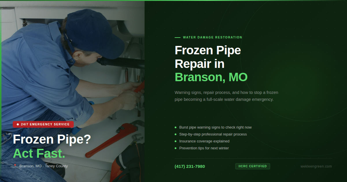 Frozen Pipe Repair in Branson, MO: What It Costs and How to Get It Fixed Fast