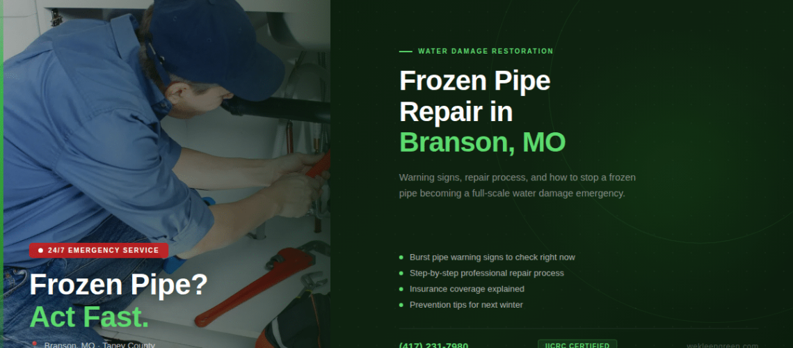 Frozen Pipe Repair in Branson, MO: What It Costs and How to Get It Fixed Fast